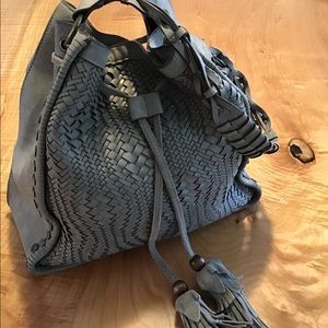 Sundance Woven Suede Bucket Handbag